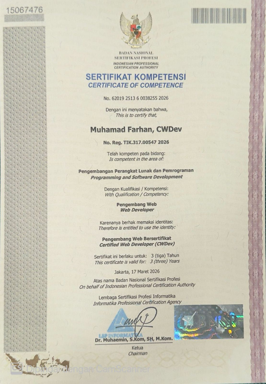 Certified Web Developer (CWDev)